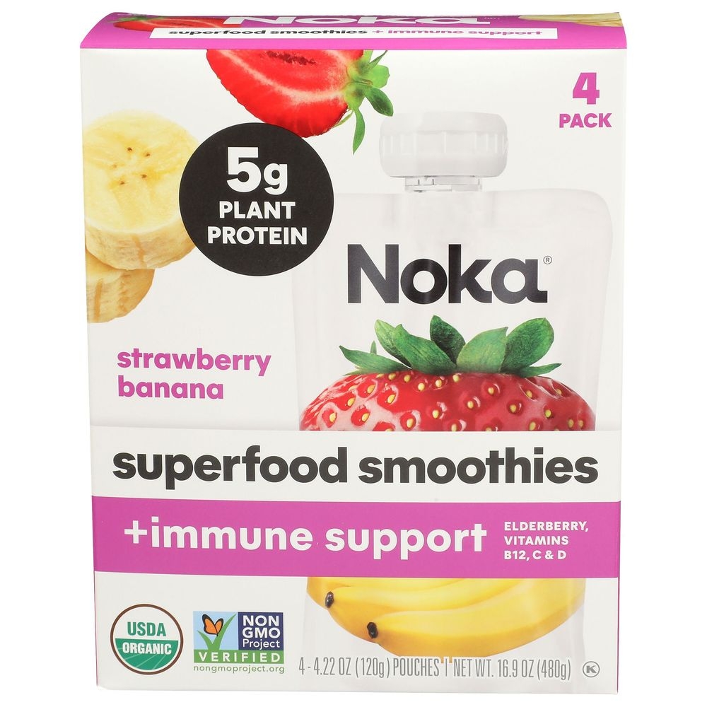 Noka Organic Strawberry Banana Smoothie, 16.9 Ounce -- 6 per case