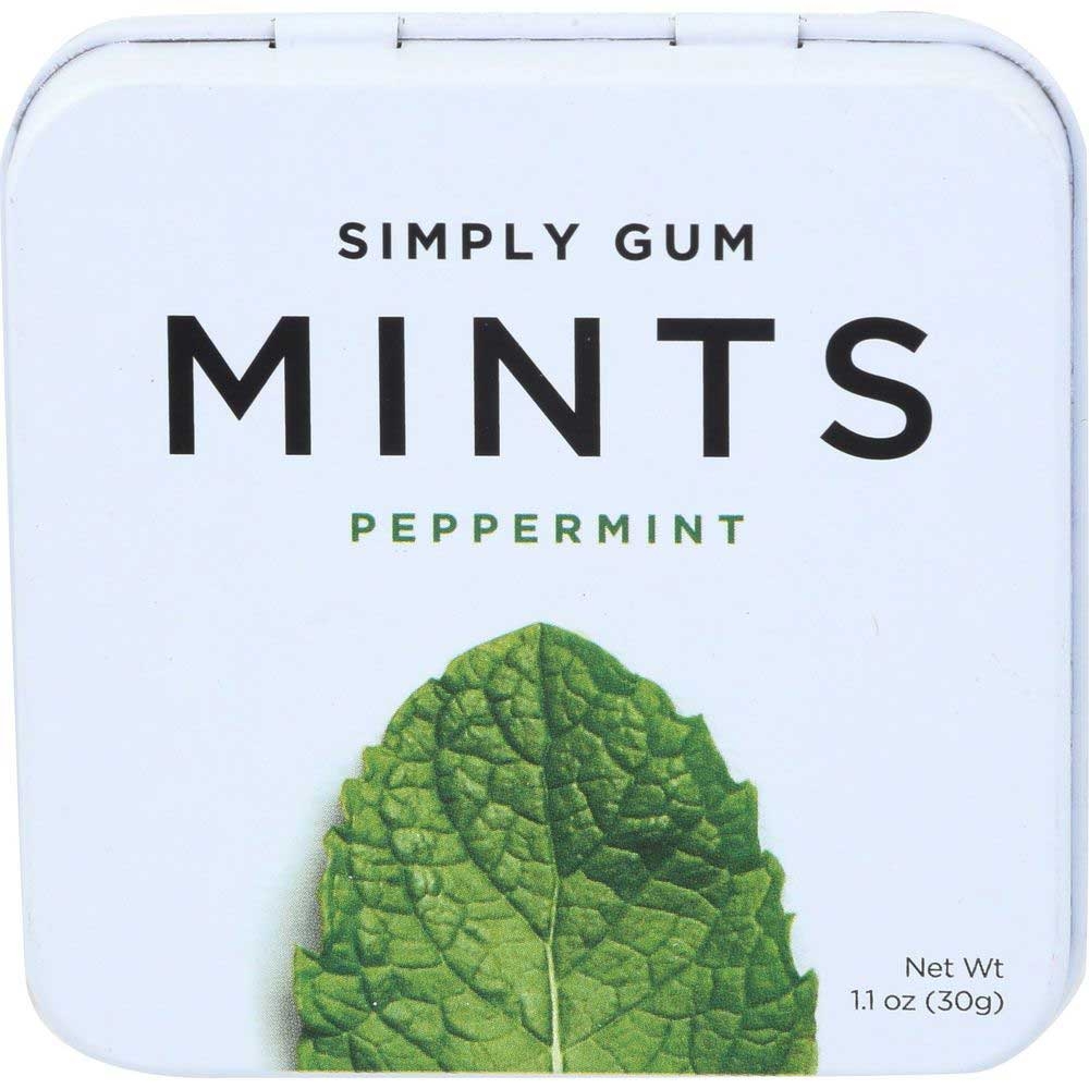 Simply Gum Peppermints Mints - 30 count per pack -- 6 packs per case
