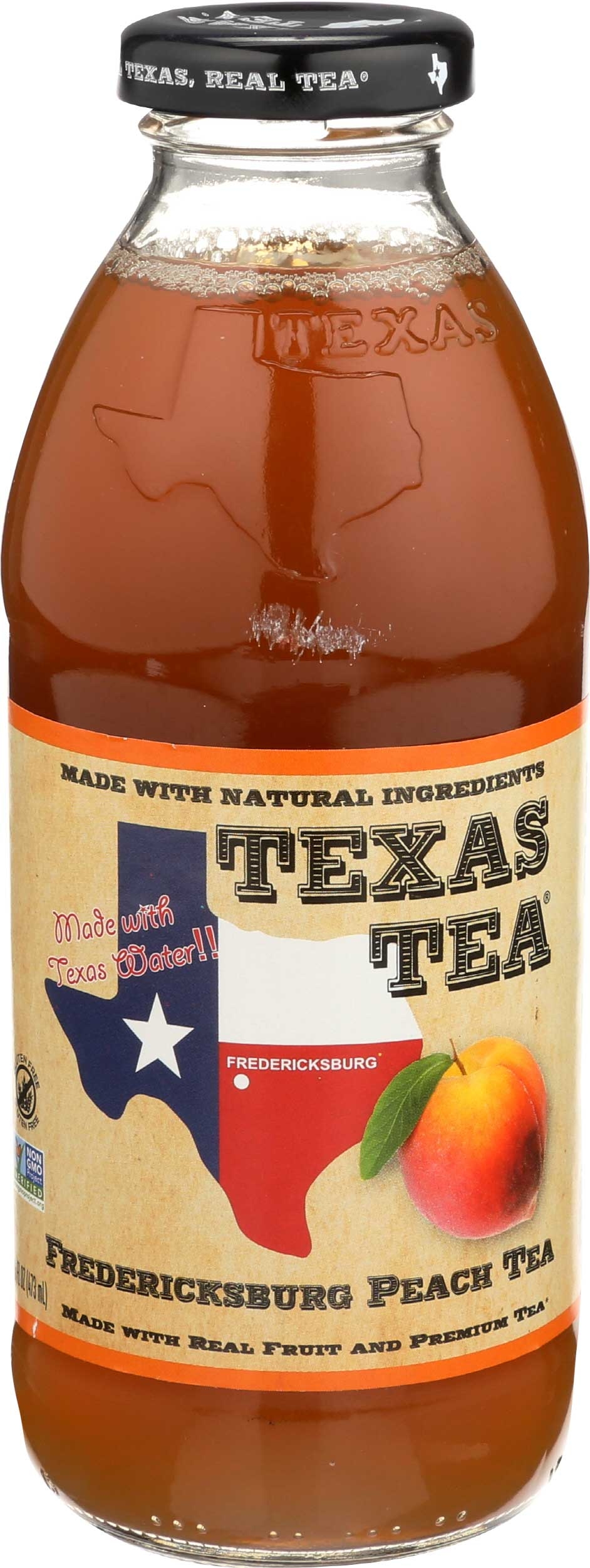 Texas Tea Fredericksburg Peach Tea, 16 Fluid Ounce -- 12 per case