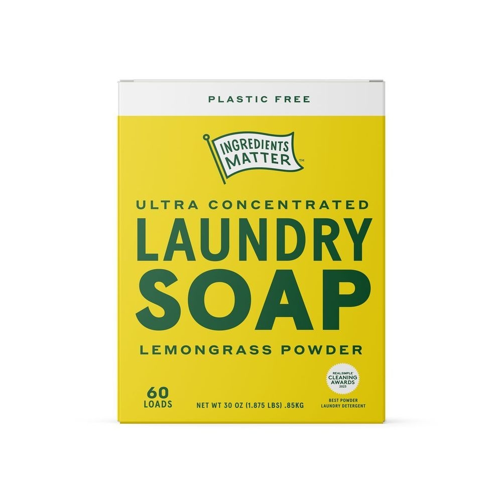 Ingredients Matter 60 Loads Lemongrass Laundry Soap Powder, 30 Ounce -- 8 per case