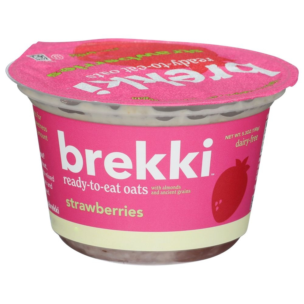 Brekki Overnight Oats with Strawberries, 5.3 Ounce -- 8 per case