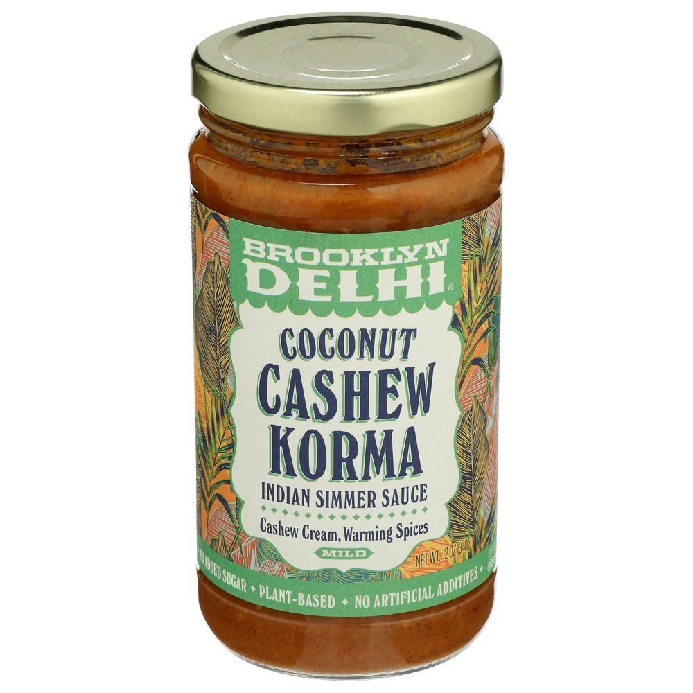 Brooklyn Delhi Mild Coconut Cashew Korma Indian Simmer Sauce, 12 Ounce -- 6 per case