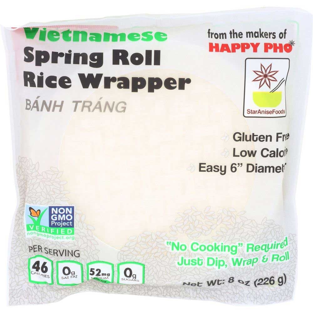 Star Anise Foods Vietnamese Spring Roll Rice Wrapper, 8 Ounce -- 12 per case