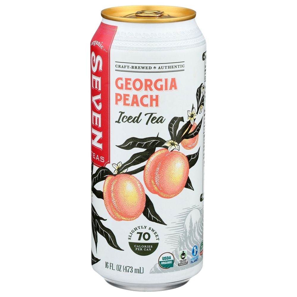Seven Teas Organic Georgia Peach Iced Tea, 16 Fluid Ounce -- 12 per case
