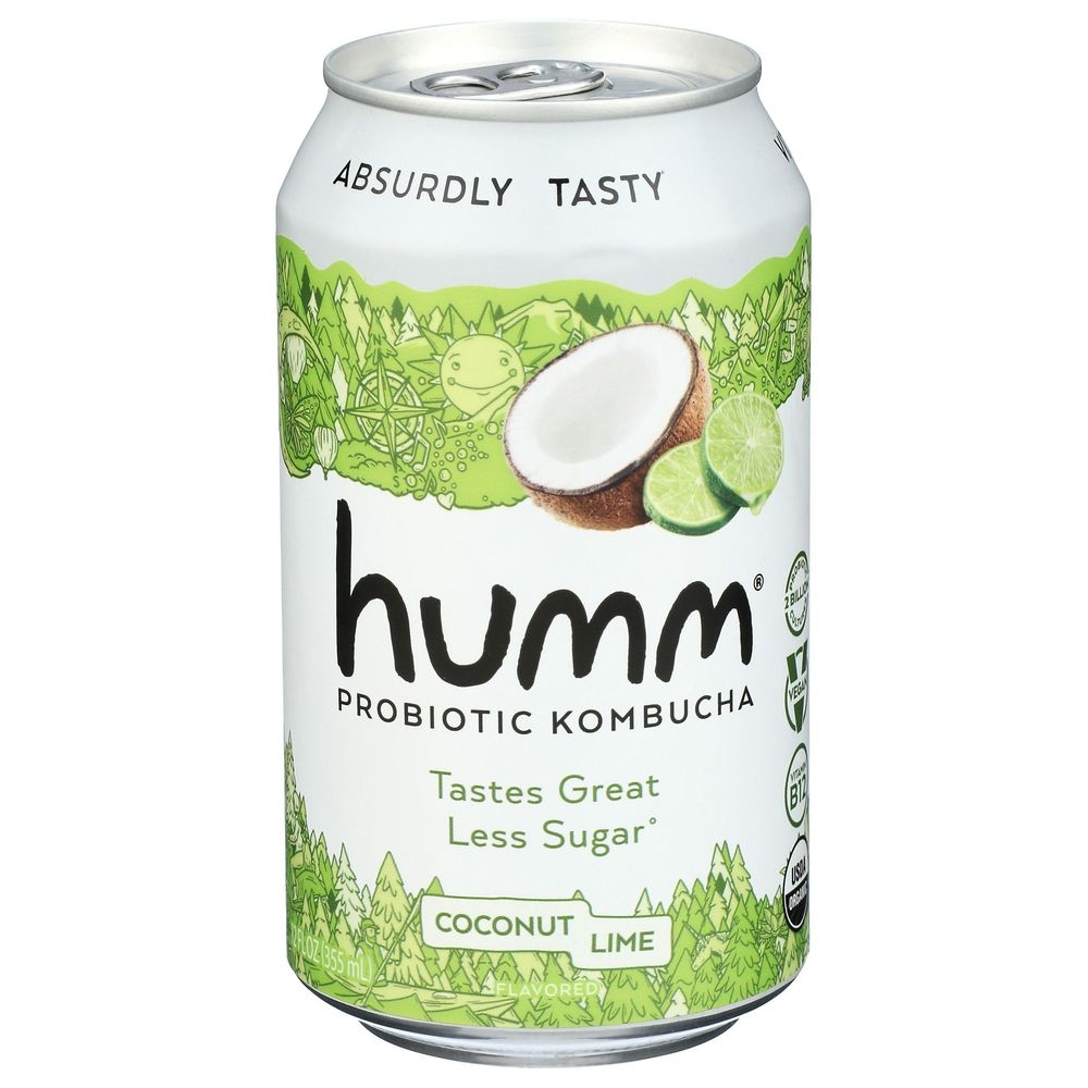 Humm Coconut Lime Probiotic Kombucha, 12 Fluid Ounce -- 6 per case