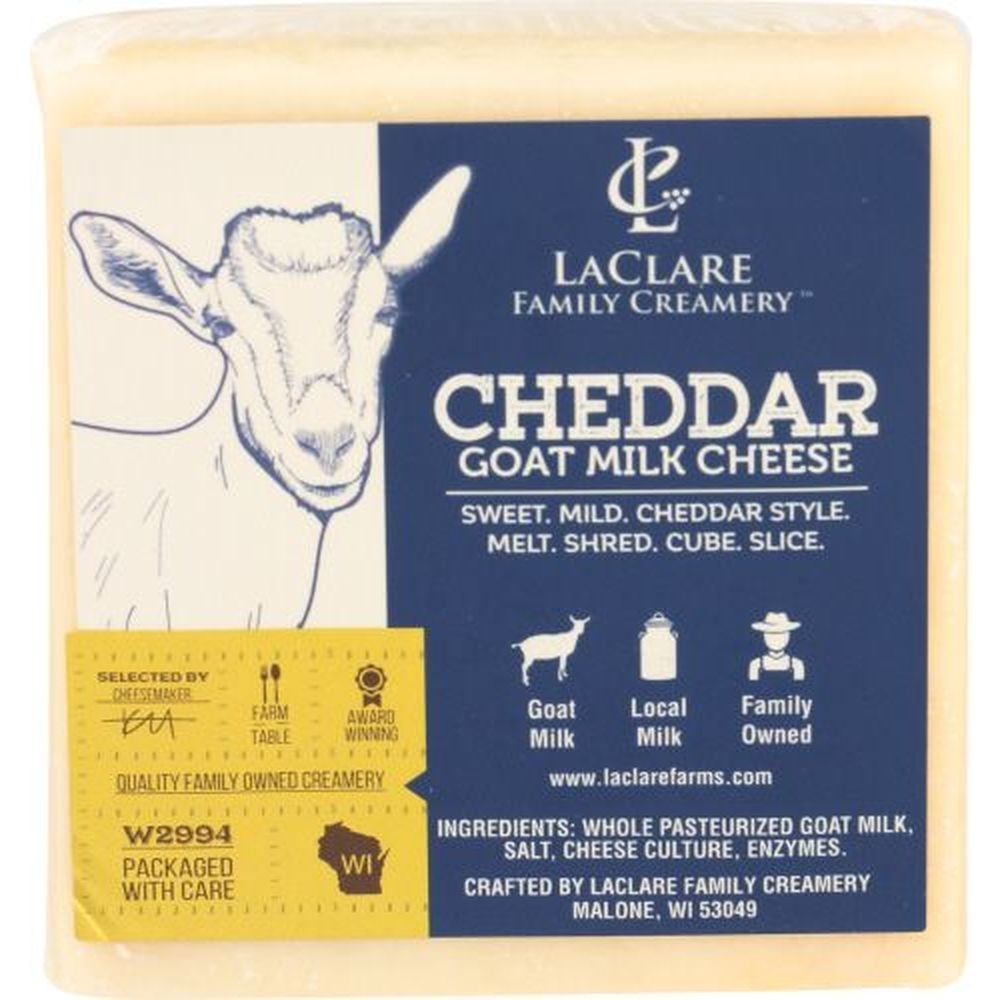 Laclare Farms Cheddar Goat Milk Cheese Chunk, 6 Ounce -- 12 per case