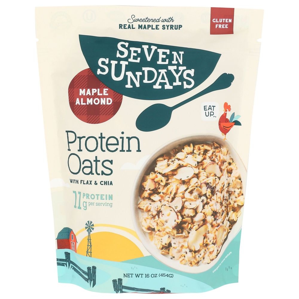 Seven Sundays Maple Almond Protein Oats, 16 Ounce -- 6 per case