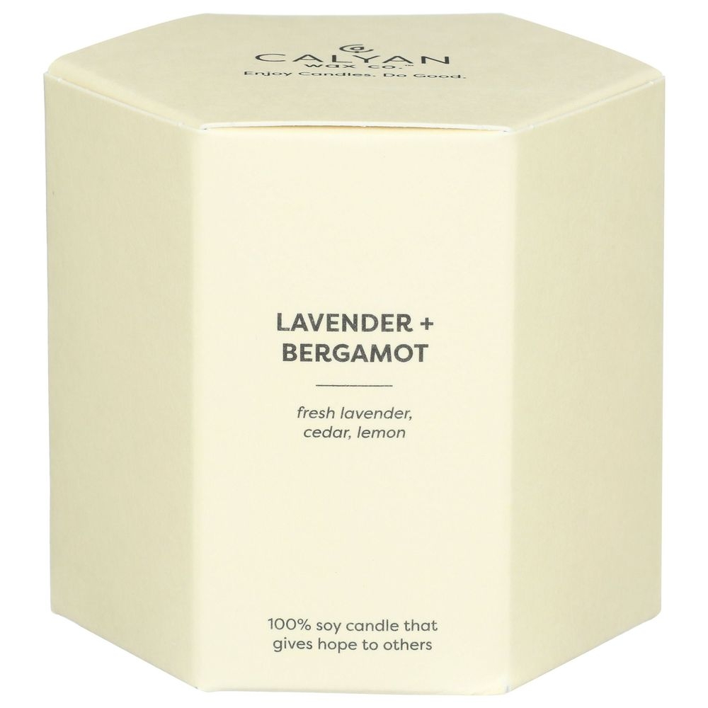 Calyan Wax Lavender Plus Bergamot Scented Soy Candle, 8.8 Ounce