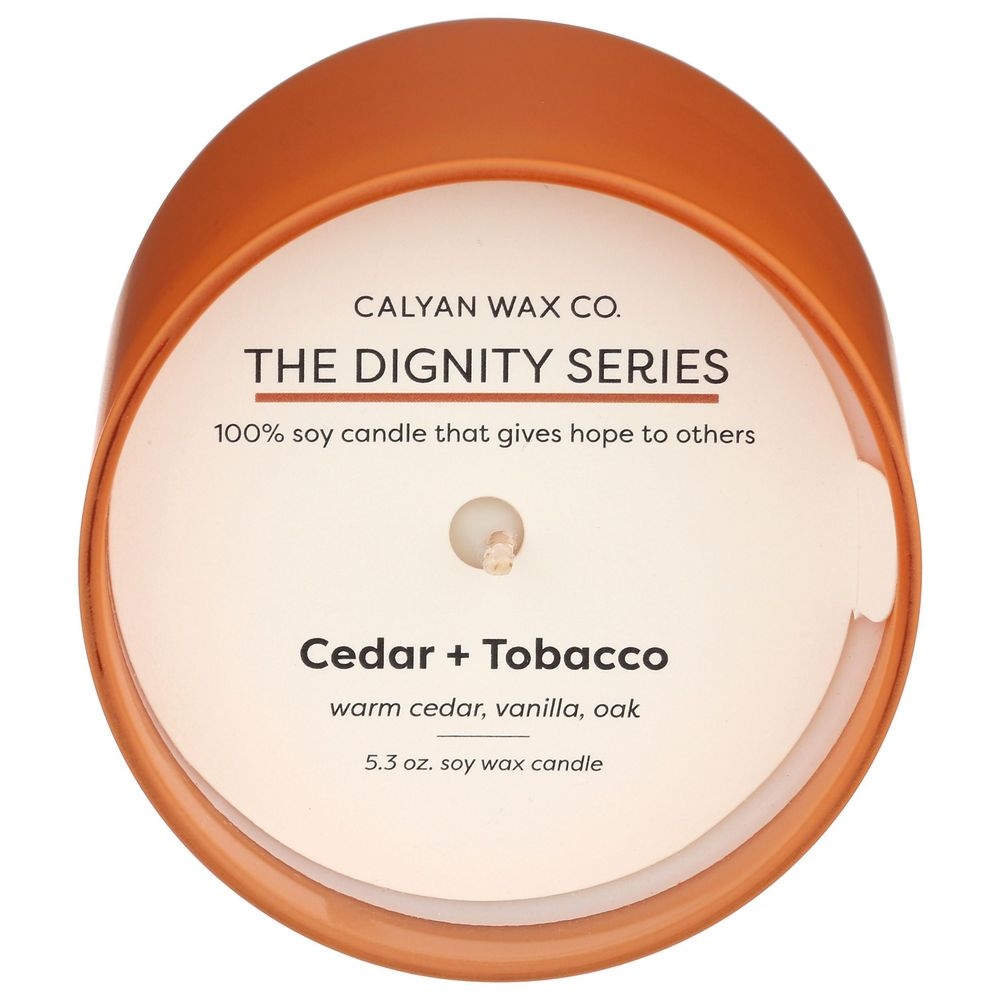 Calyan Wax Cedar Plus Tobacco Soy Candle, 5.3 Ounce -- 6 per case