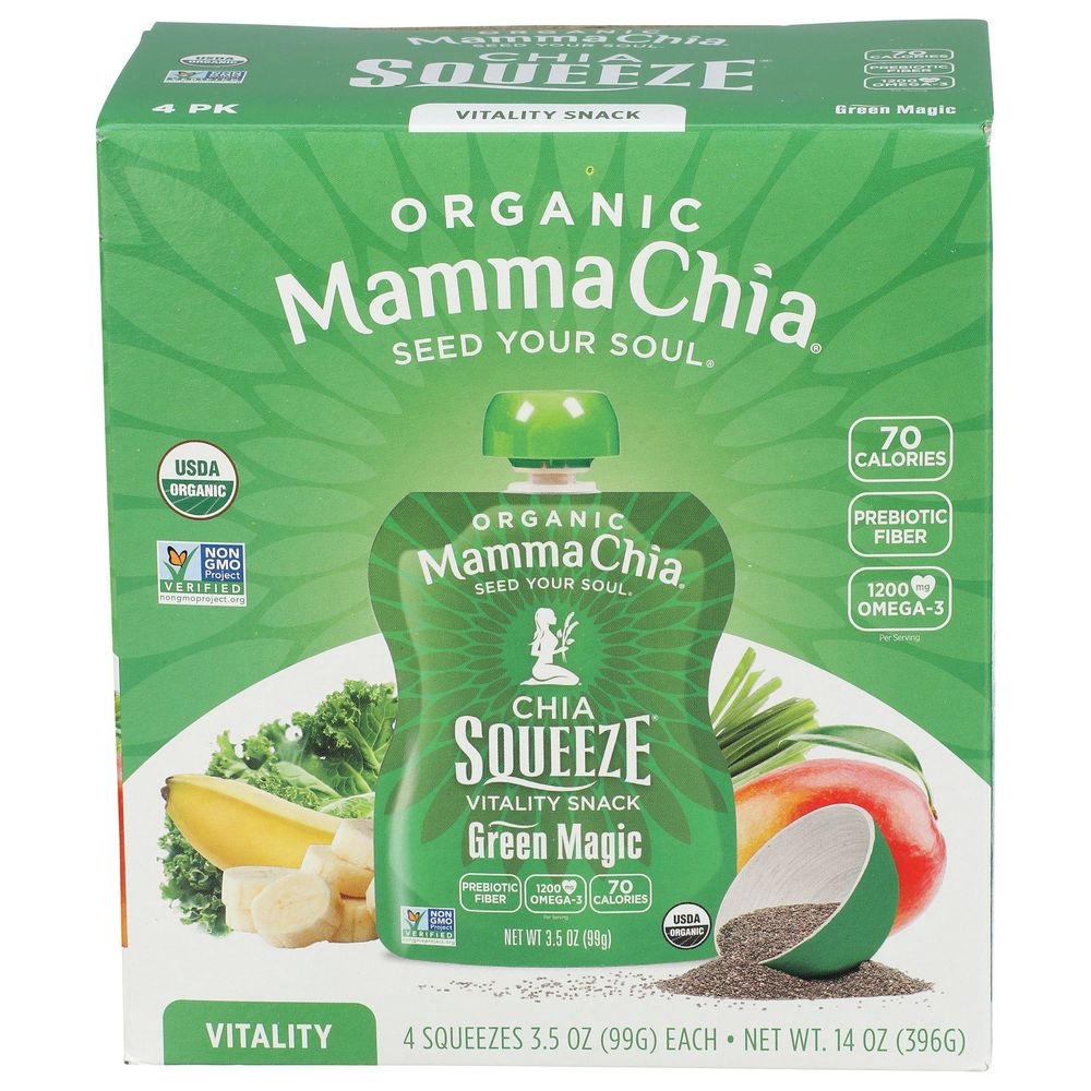 Mama Chia Green Magic Chia Squeeze, 4 count -- 6 per case