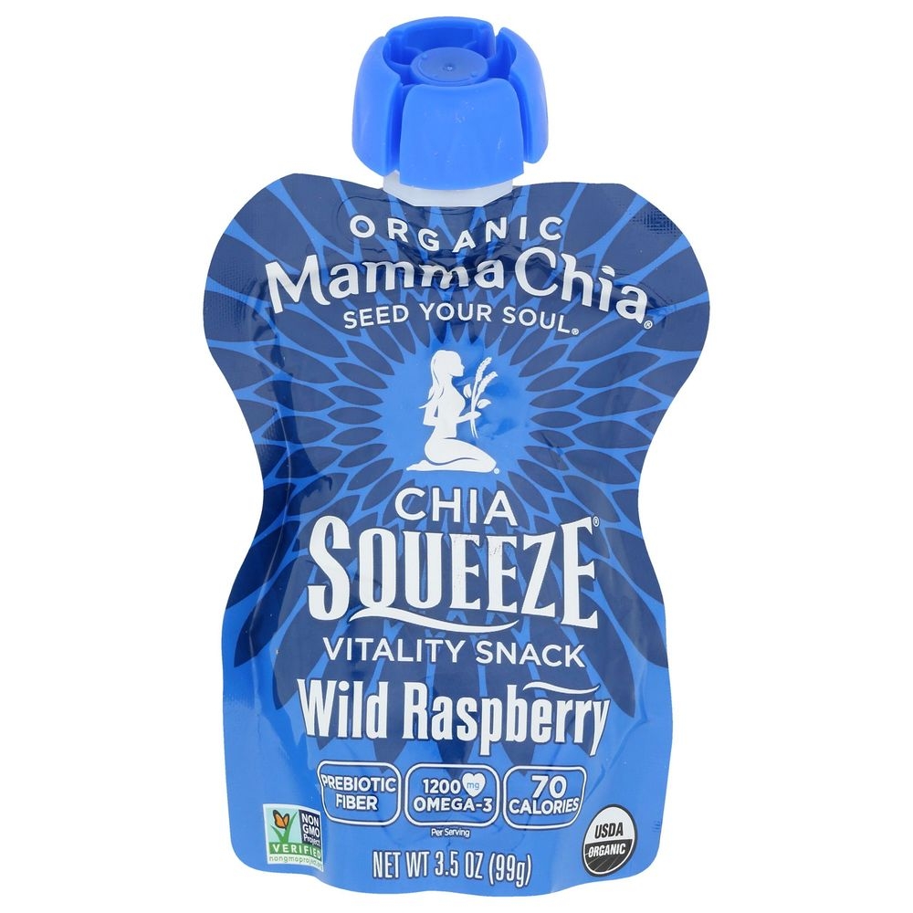 Mamma Chia Organic Wild Raspberry Vitality Chia Squeeze, 3.5 Ounce -- 16 per case