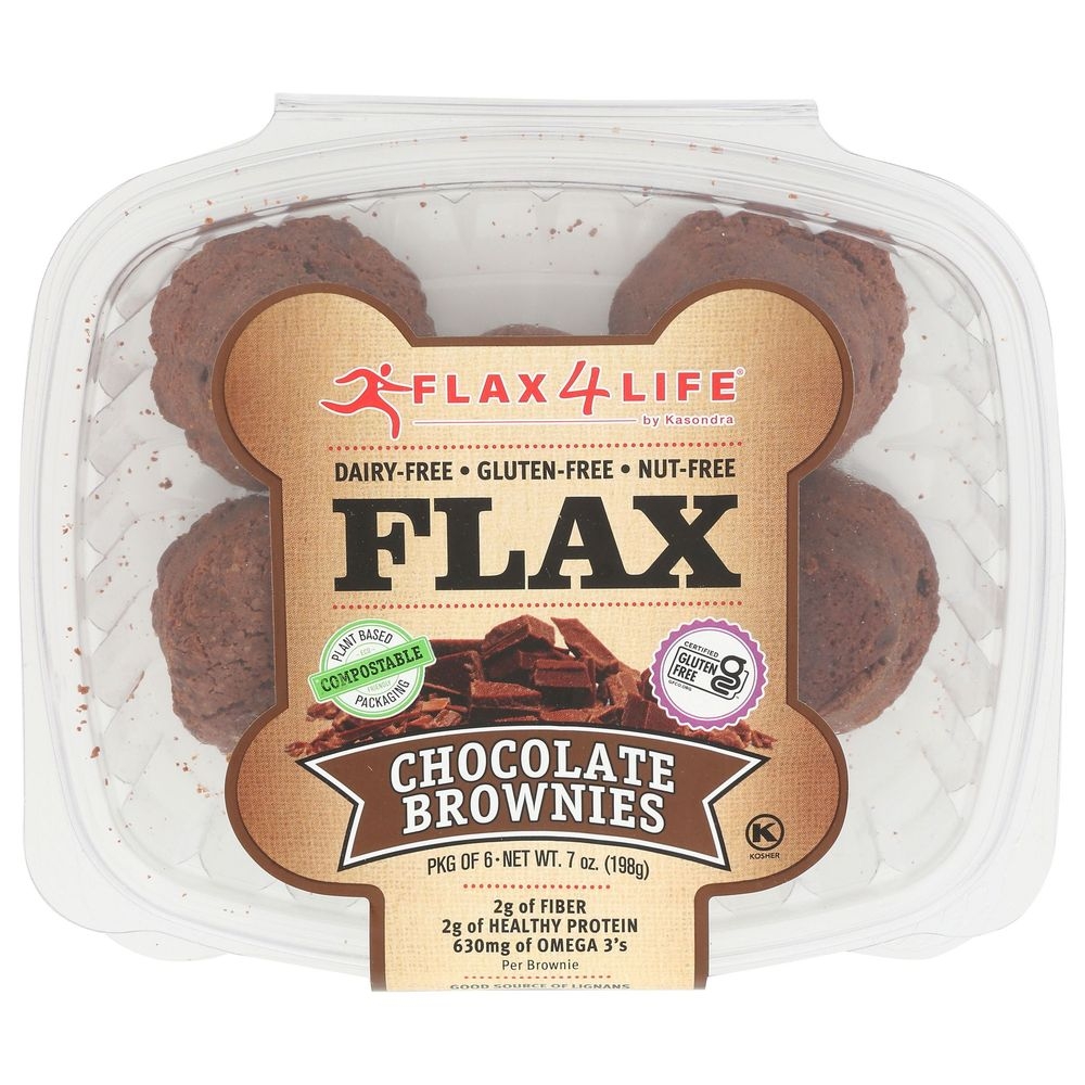 Flax4Life Chocolate Brownies, 7 Ounce -- 8 per case.