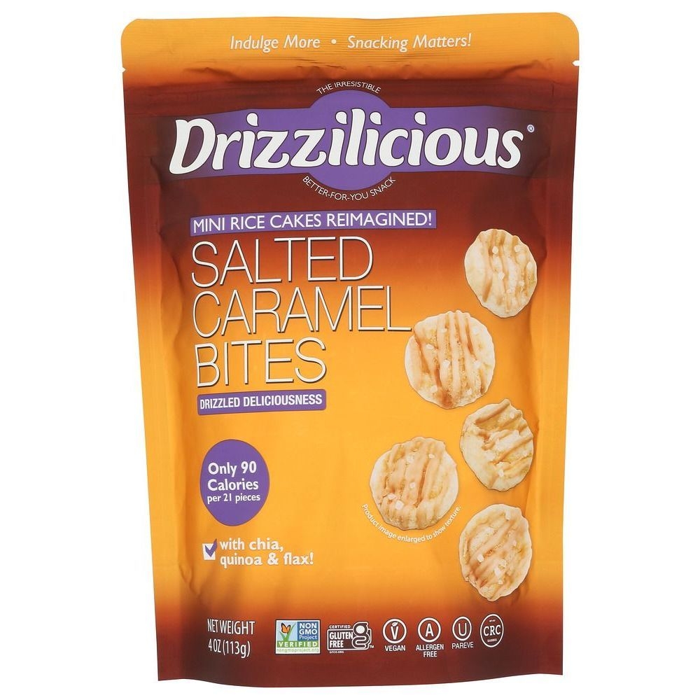 Drizzilicious Salted Caramel Bites Mini Rice Cake, 4 Ounce -- 6 per case