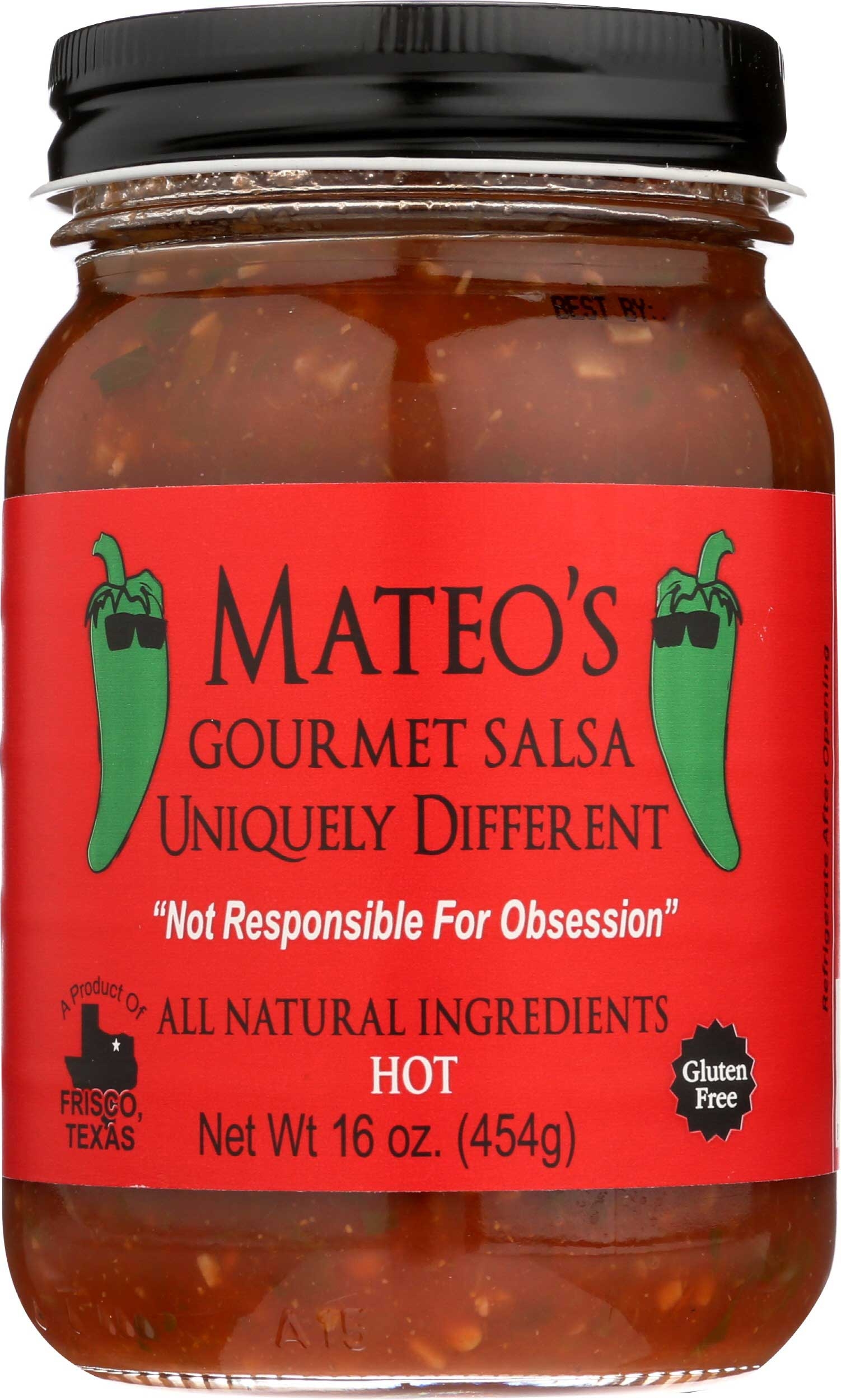 Mateo's Gourmet Hot Salsa, 16 Ounce -- 6 per case