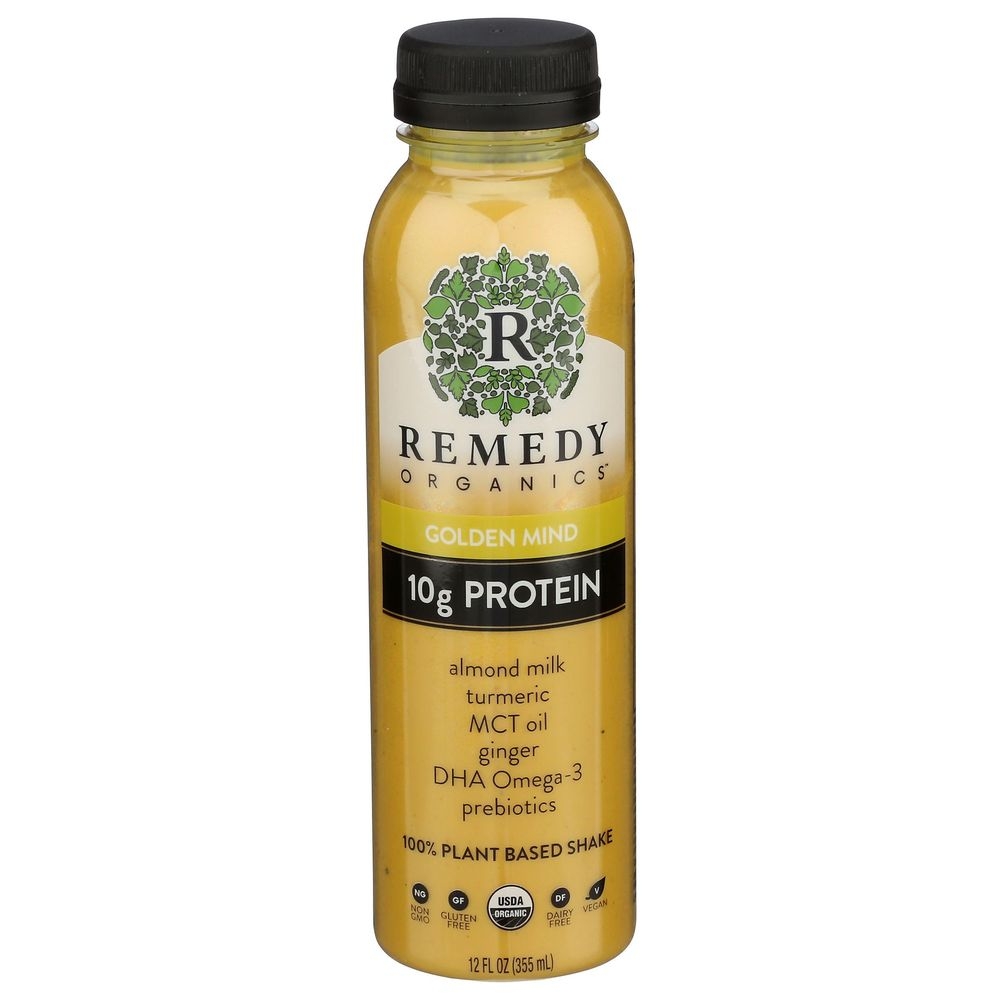 Remedy Organics Golden Mind Plant Based Shake, 12 Fluid Ounce -- 6 per case