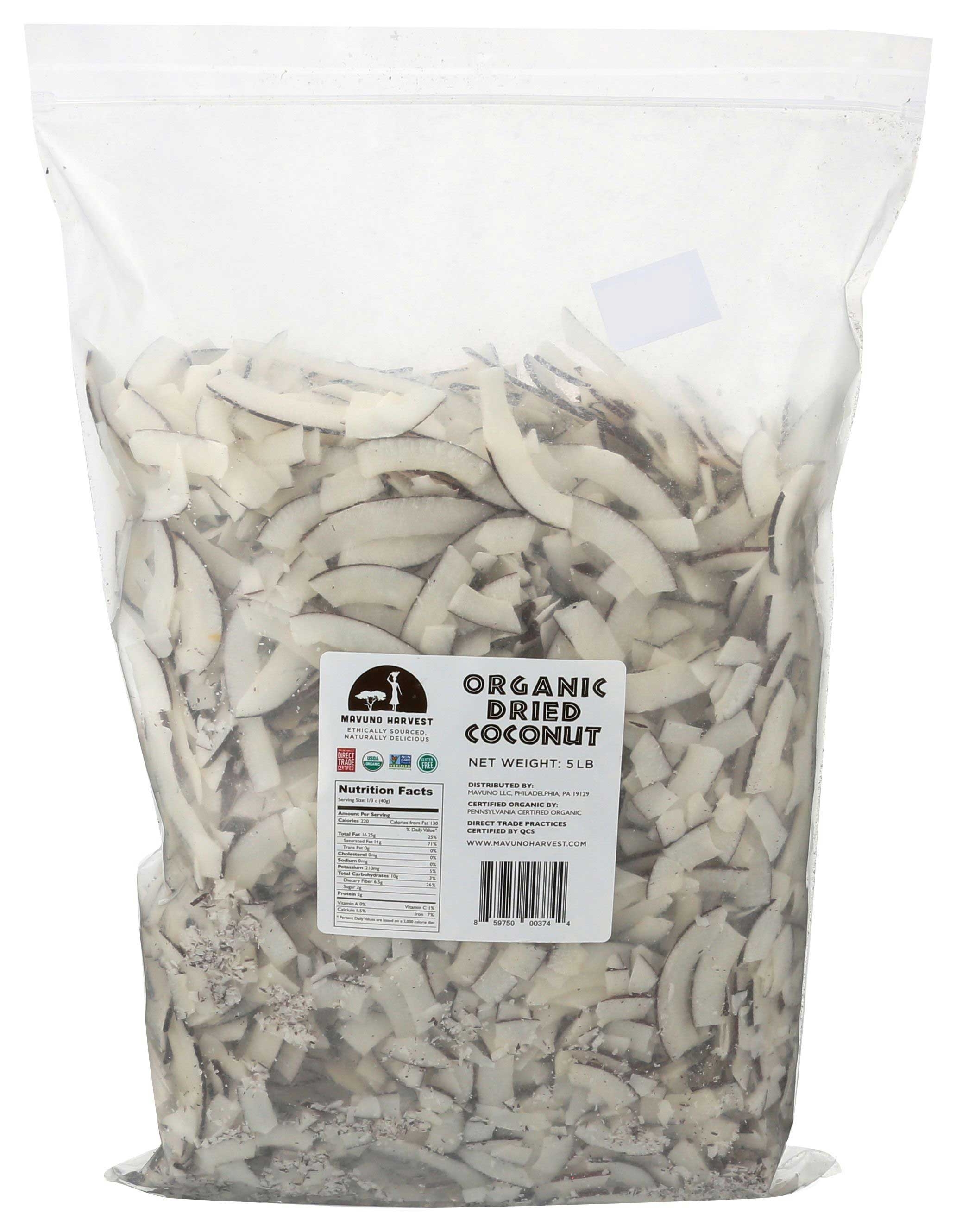 Mavuno Harvest Organic Dried Coconut, 5 Pound -- 2 per case