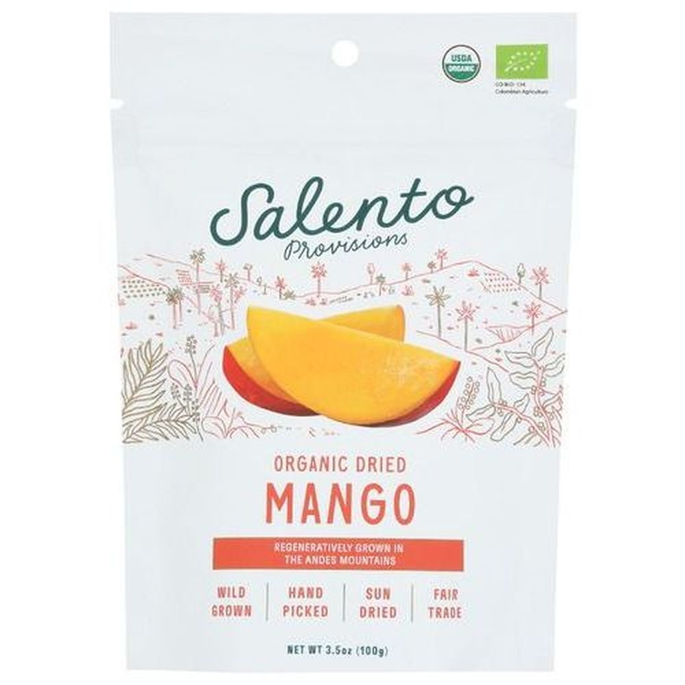 Salento Provisions Organic Dried Sweet Mango, 3.5 Ounce -- 6 per case