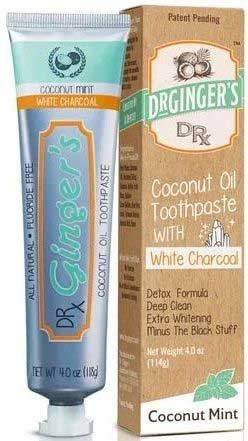 Dr Ginger White Charcoal Coconut Oil Toothpaste, 4 Ounce