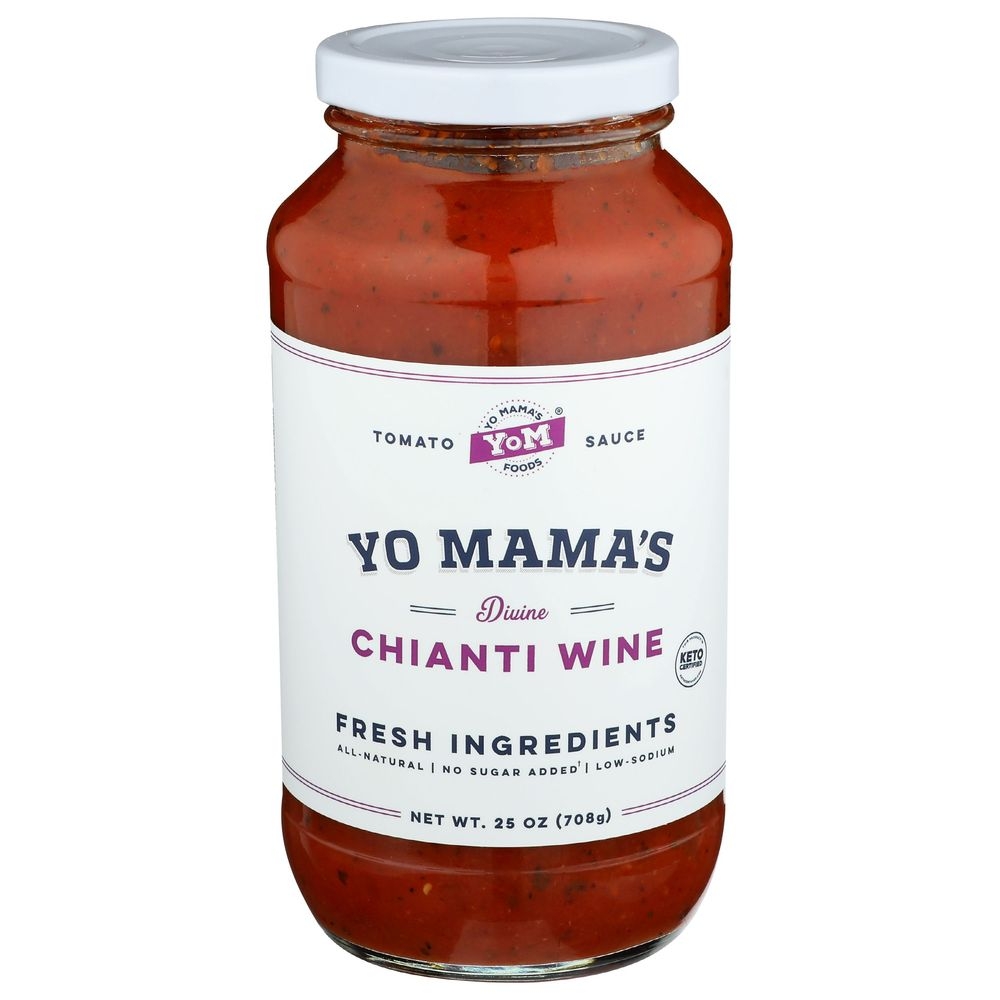 Yo Mamas Divine Chianti Wine Pasta Sauce, 25 Ounce -- 6 per case