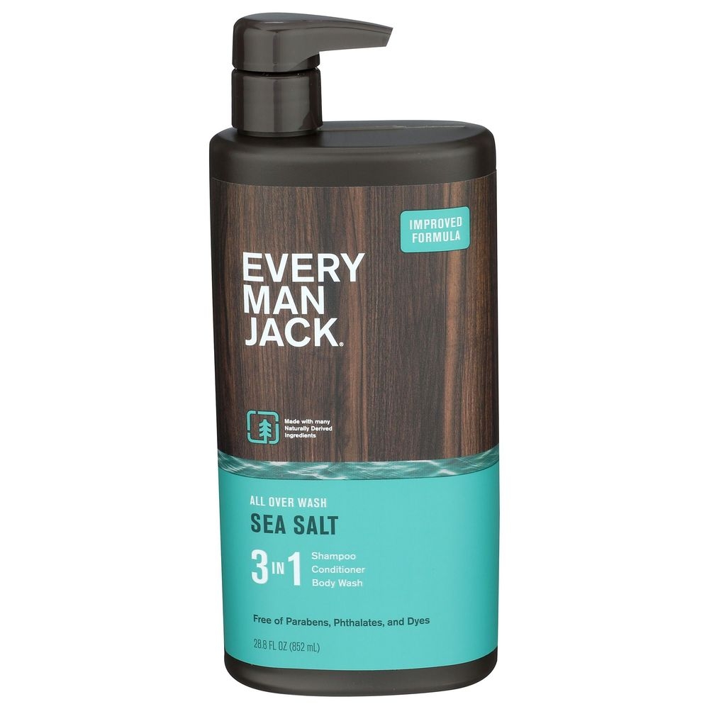 Every Man Jack 3 in 1 Sea Salt All Over Wash, 28.8 Fluid Ounce
