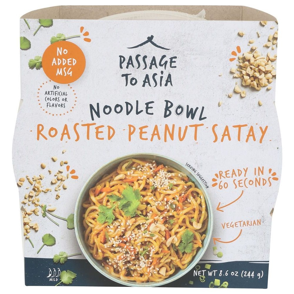 Passage Foods Roasted Peanut Satay Noodle Bowl, 8.6 Ounce -- 4 per case