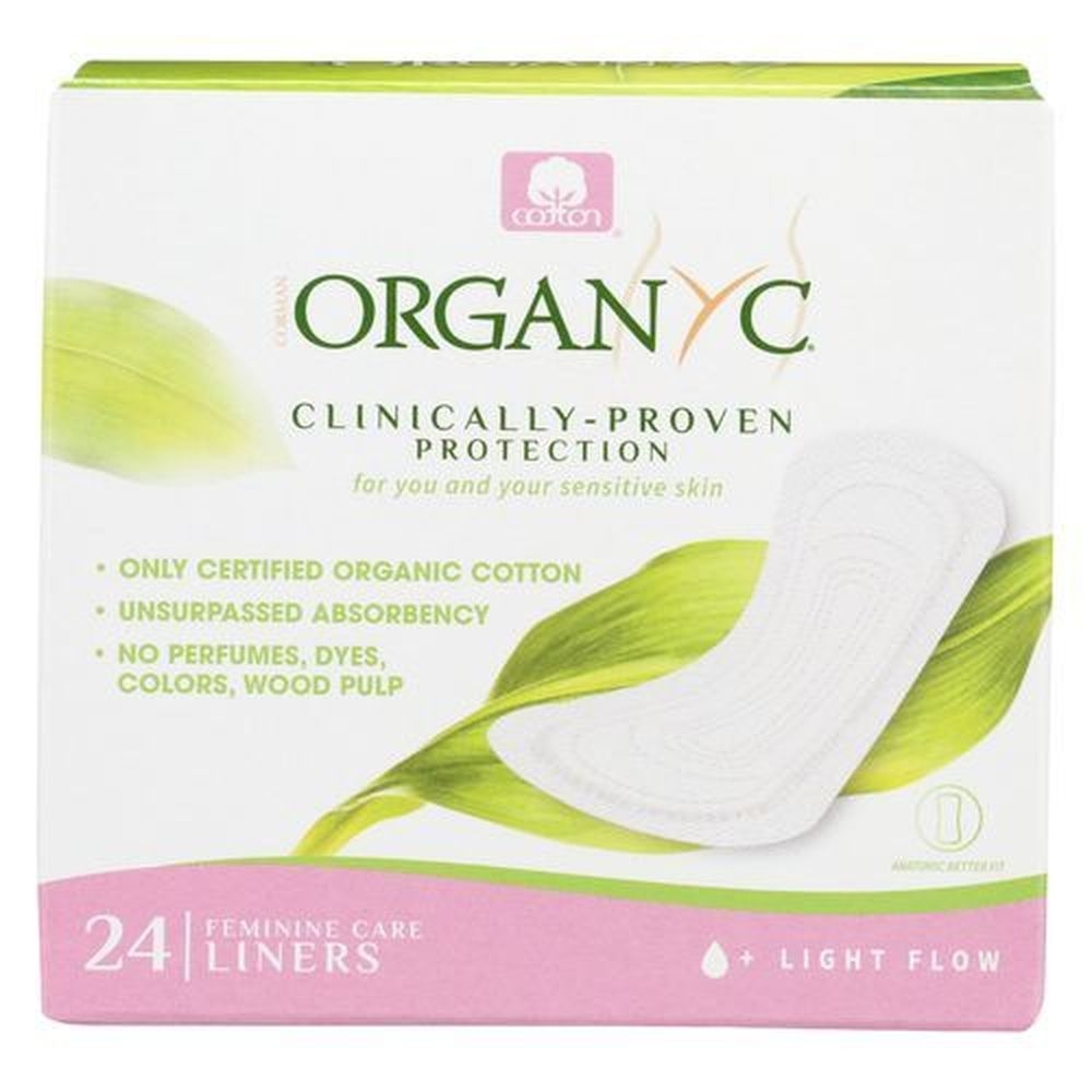 Organyc Folded Panty Liner, 24 count