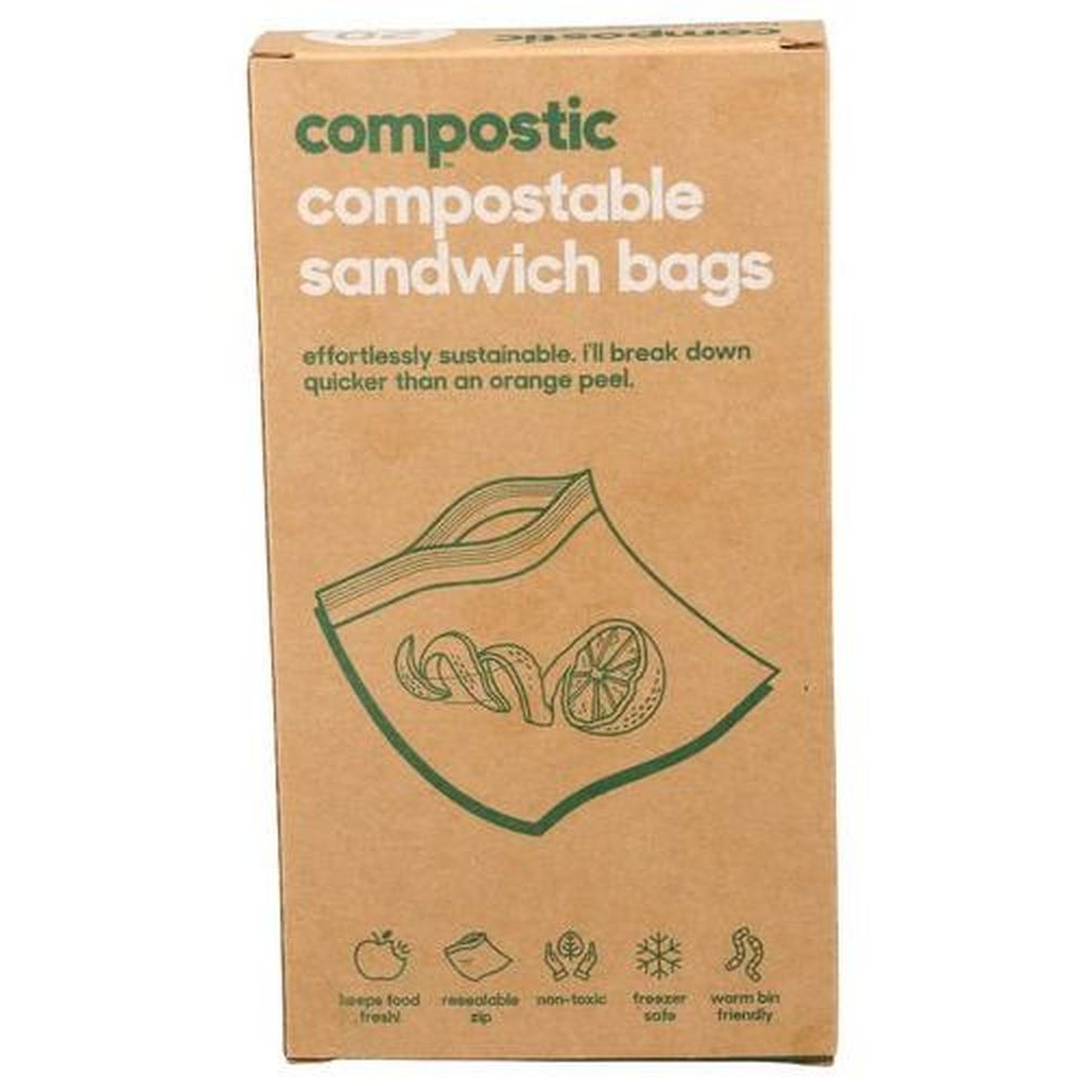 Compostic Compostable Sandwich Bags, 20 count -- 12 per case