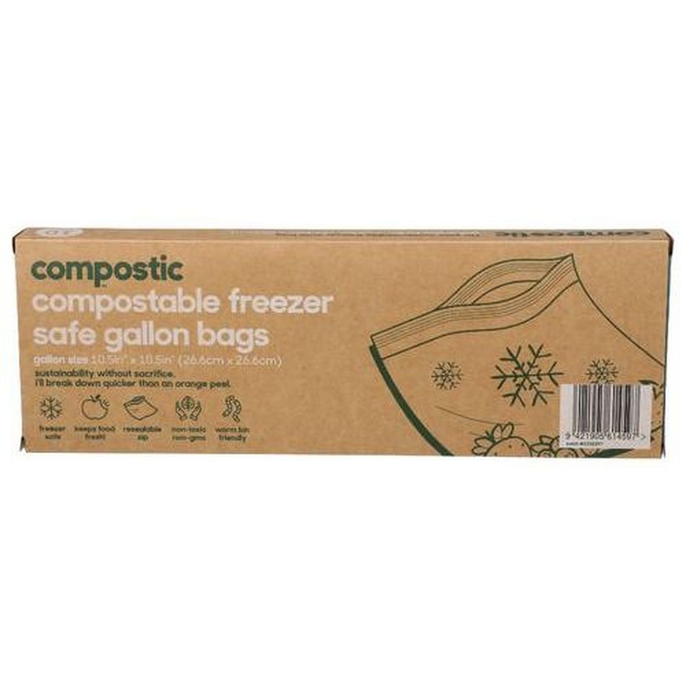 Compostic Compostable Freezer Safe Gallon Bags, 10 count -- 12 per case