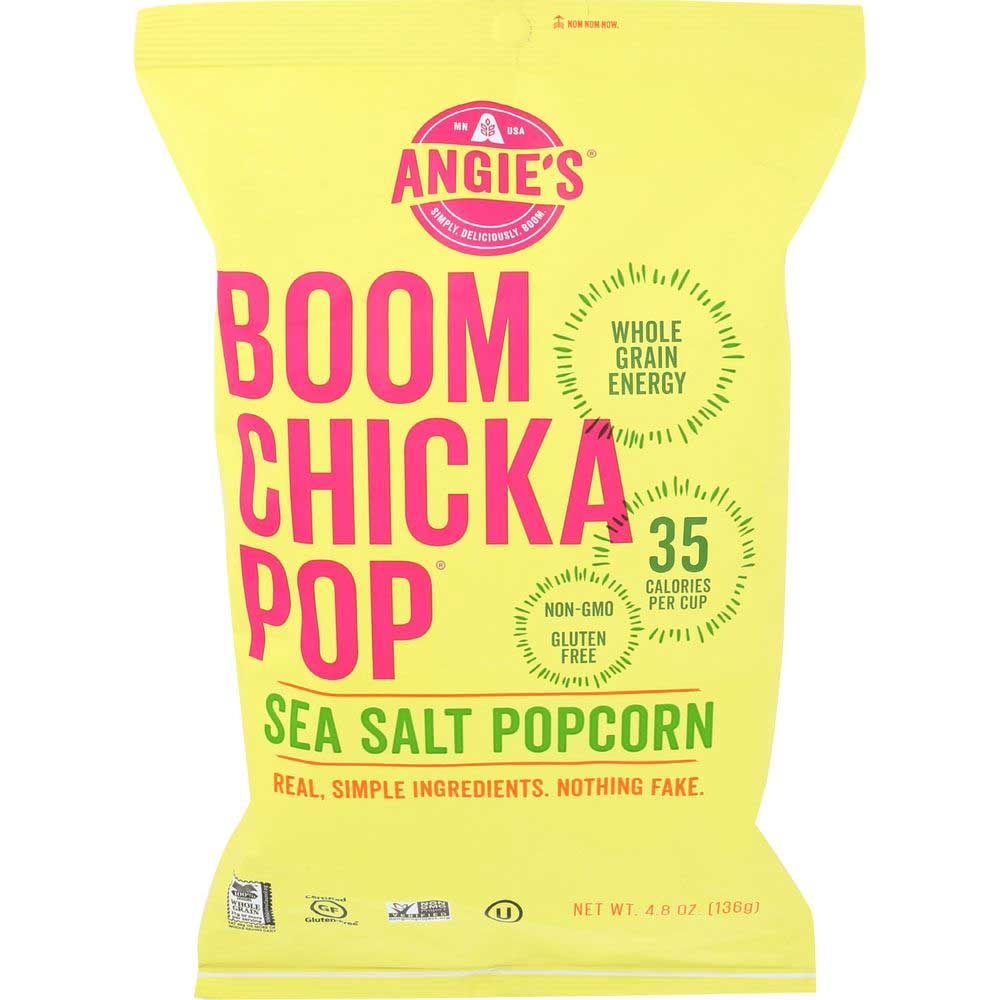 Angies Boom Chicka Pop Sea Salt Popcorn, 4.8 Ounce -- 12 per case.