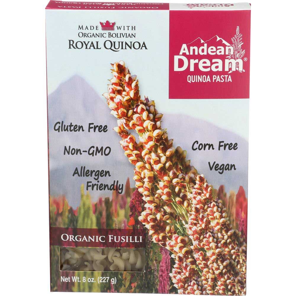 Andean Dream Organic Quinoa Fusilli Pasta, 8 Ounce -- 12 per case.