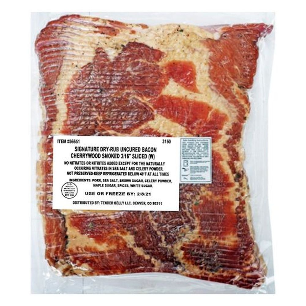 Tender Belly Signature Dry Rub Uncured Bacon, 20 Pound