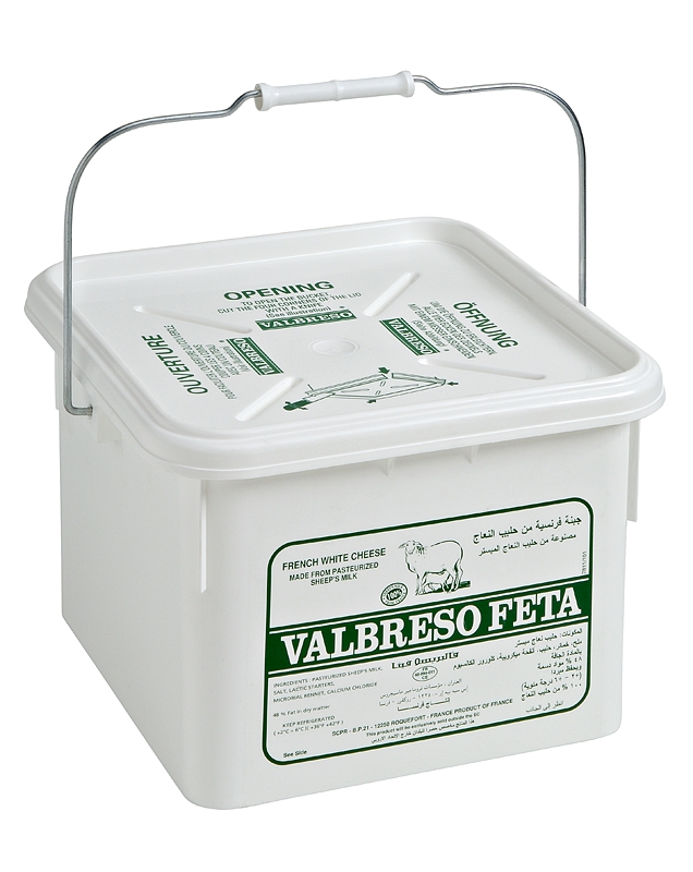 Valbreso Sheep Feta Pail Rw, 18 Pound.