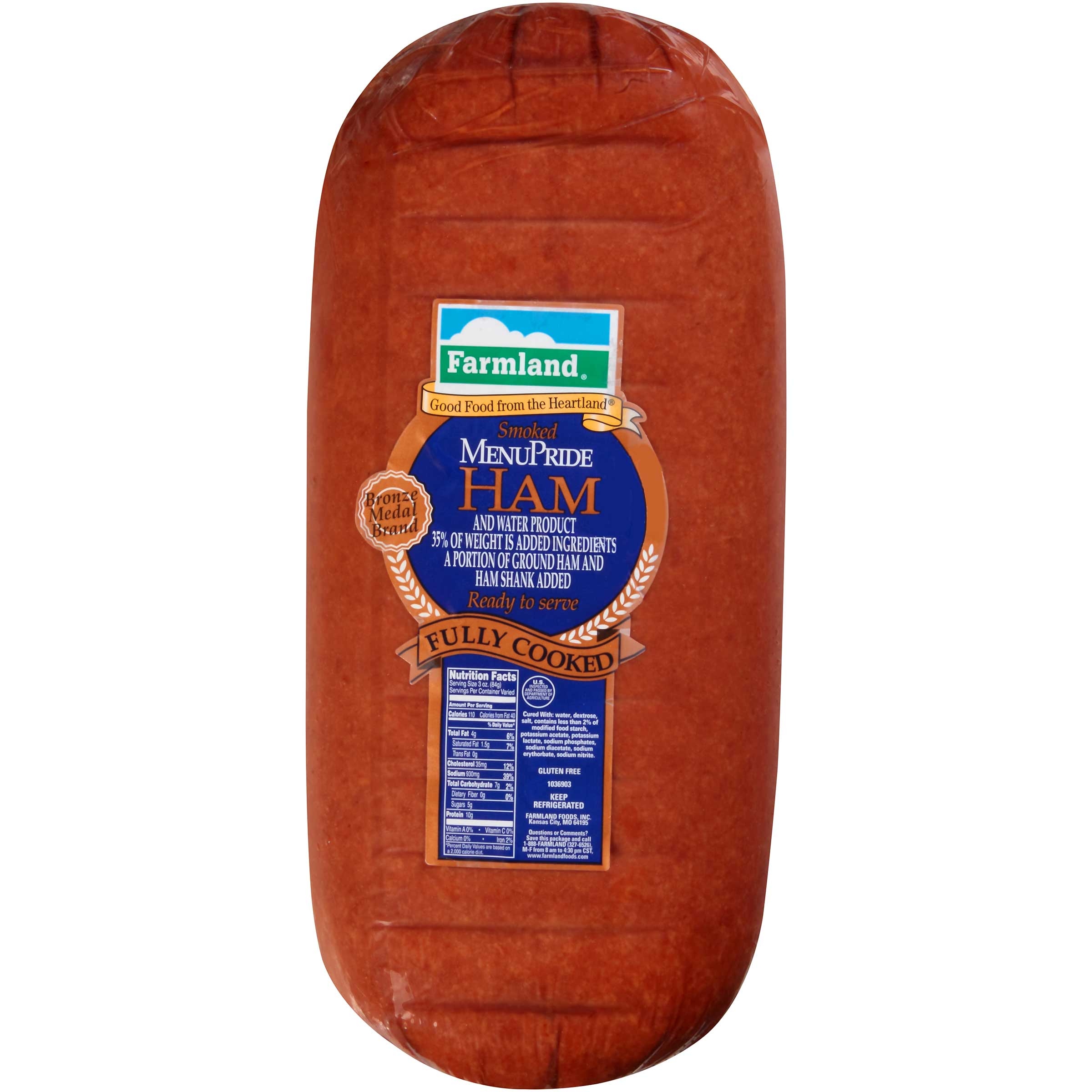 Farmland Bronze Medal Menu Pride Flat Smoked Buffet Ham and Water, 9/11 Piece -- 2 per case.