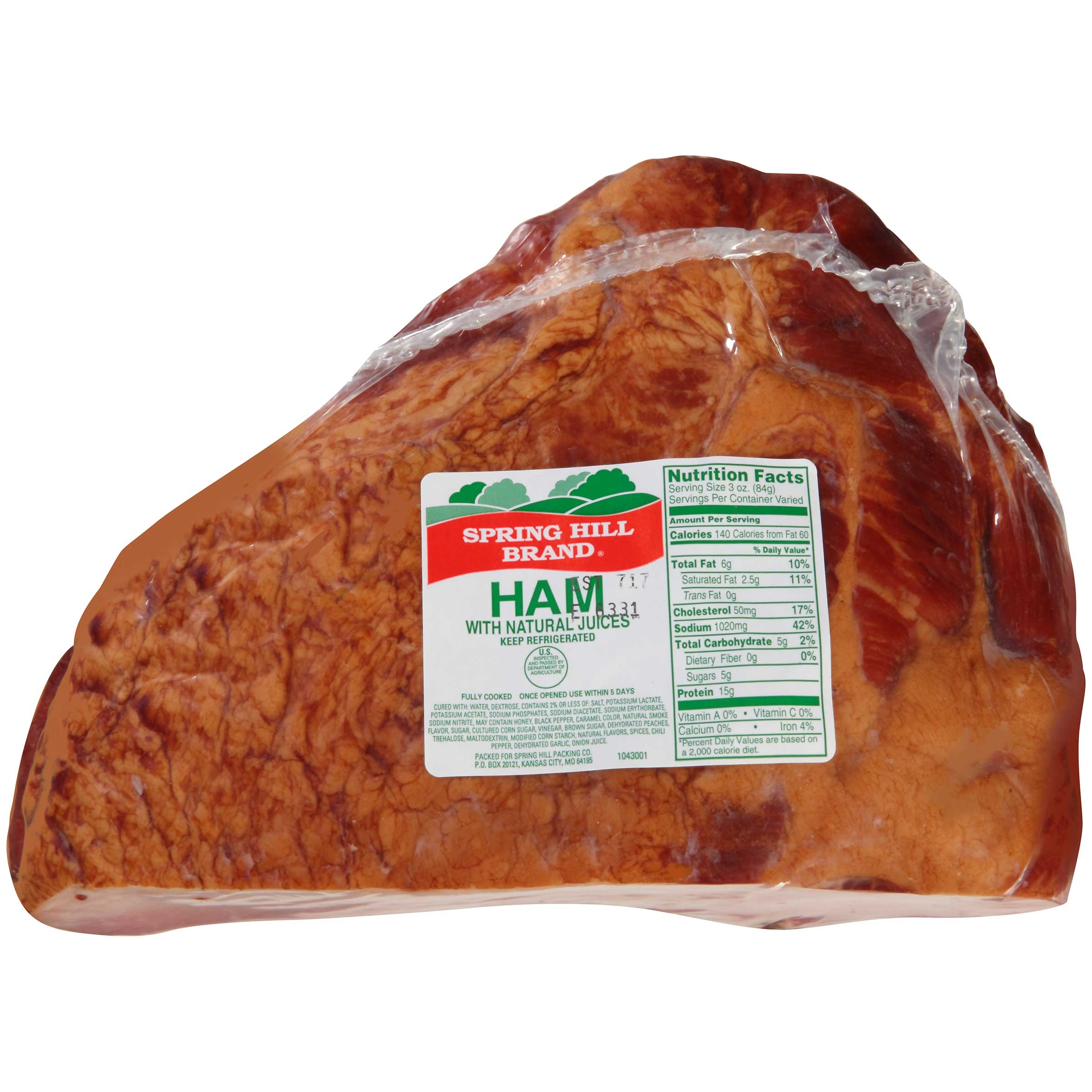 Farmland Natural Juice Hill Original Smoked Spring Ham, 3.94 Pound -- 8 per case.