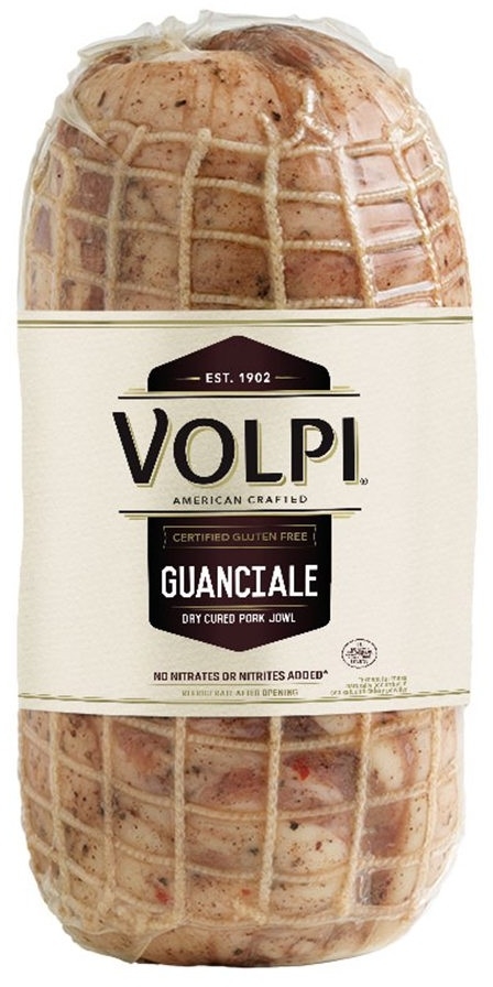 Volpi American Crafted Guanciale Dry Cured Pork - Bulk Vacuum Pack, 64 Ounce -- 2 per case.