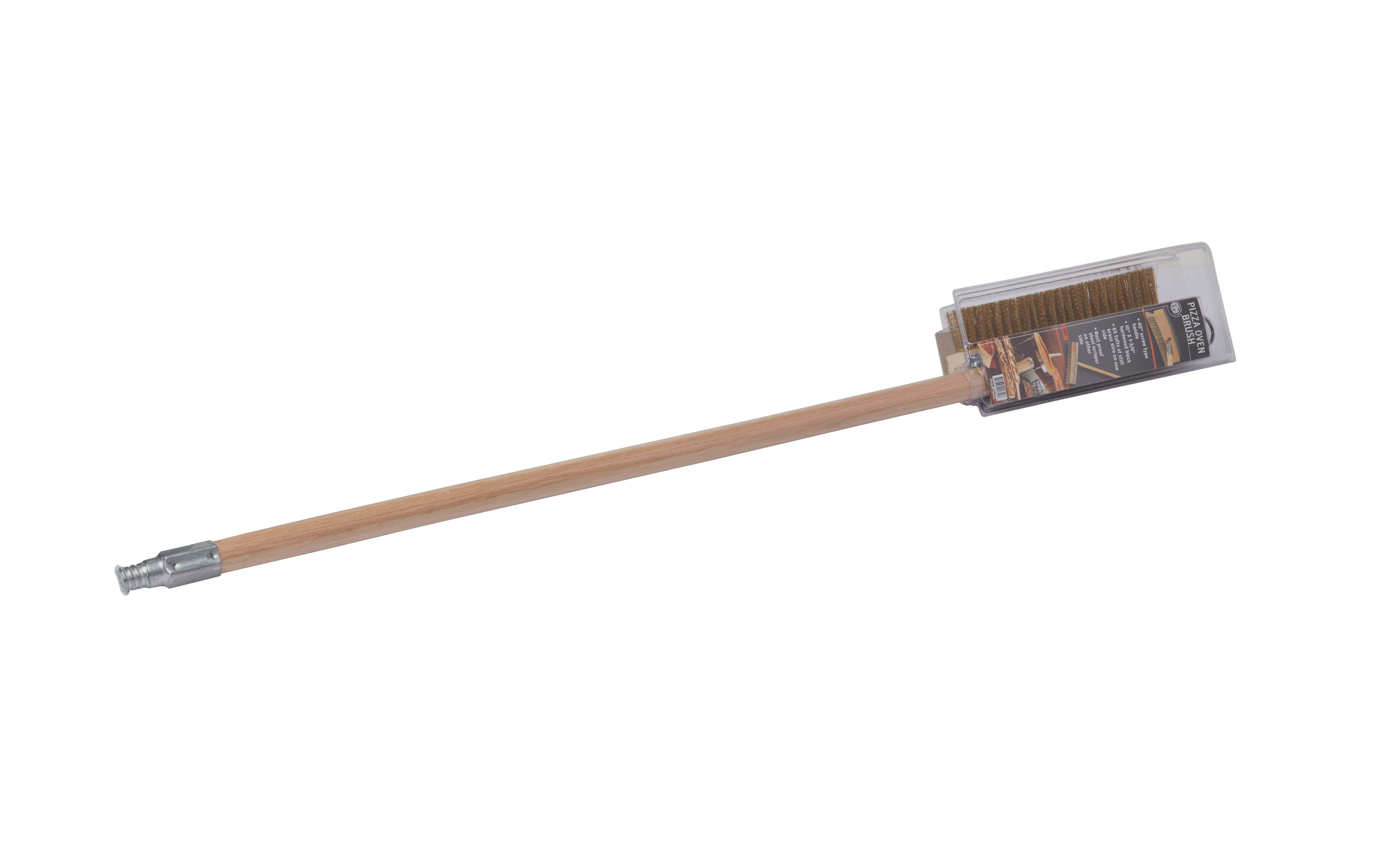 American Metalcraft Complete Pizza Oven Brush with Brass Bristles and Steel Scraper, 10 x 1 3/4 inch
