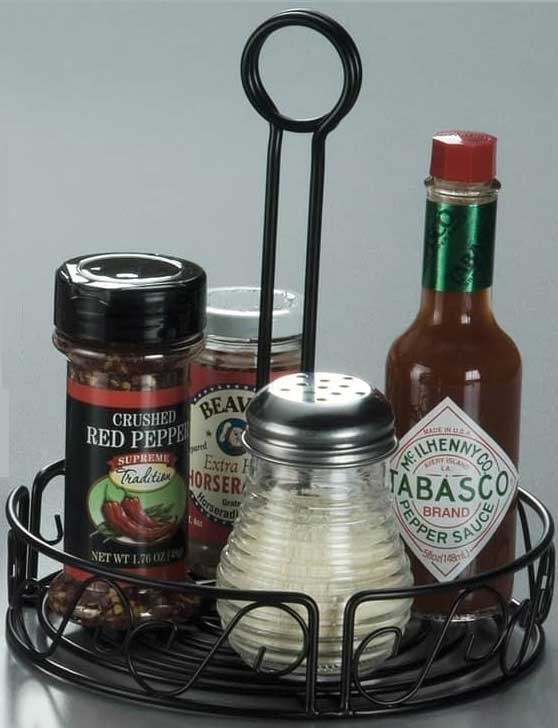 American Metalcraft Wrought Iron Condiment Rack, 7 1/2 inch