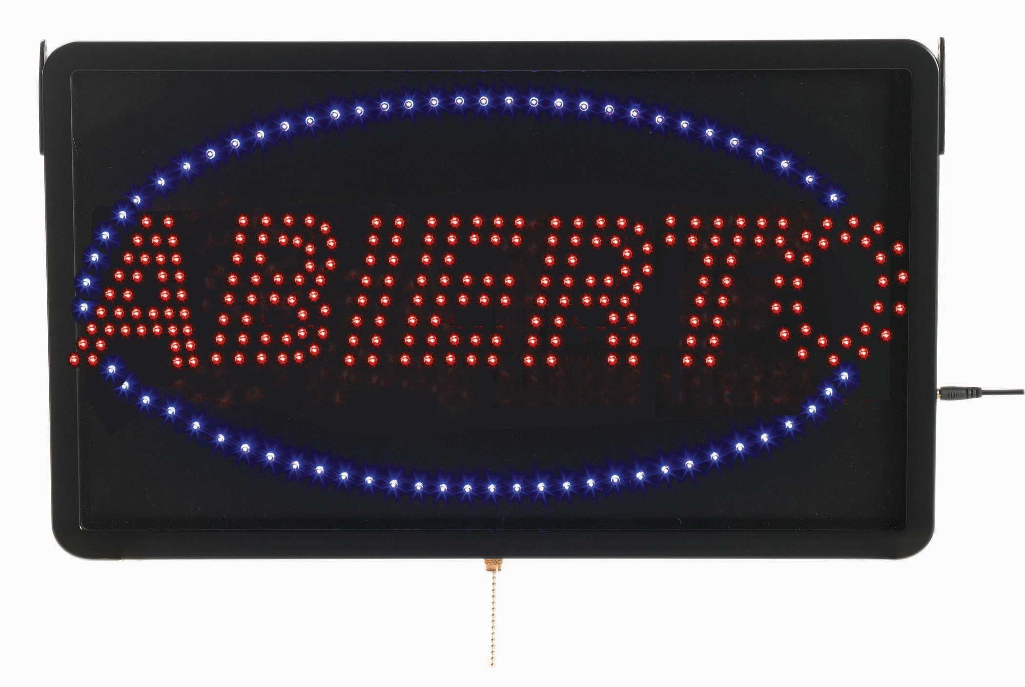 Aarco Black High Visibility Large Spanish Abierto LED Sign, 13 x 22 inch