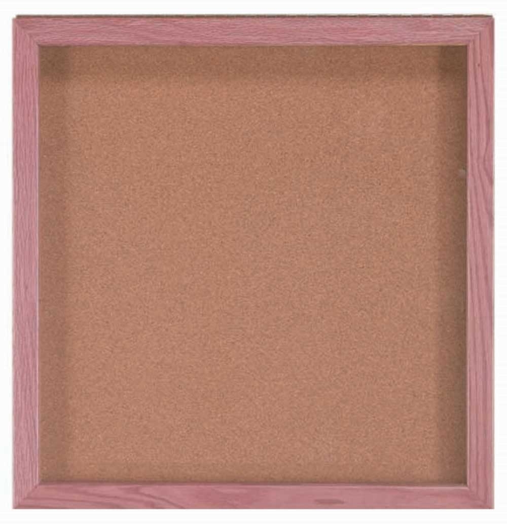 Aarco Red Oak with Cherry Stain Souvenir and Memorabilia Display Case, 24 x 24 inch