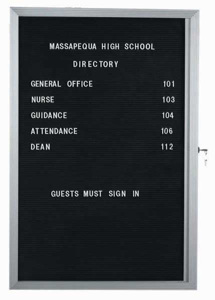 Aarco Economy Series Enclosed Letter Board Cabinet with Overlapping Door, 24 x 18 inch