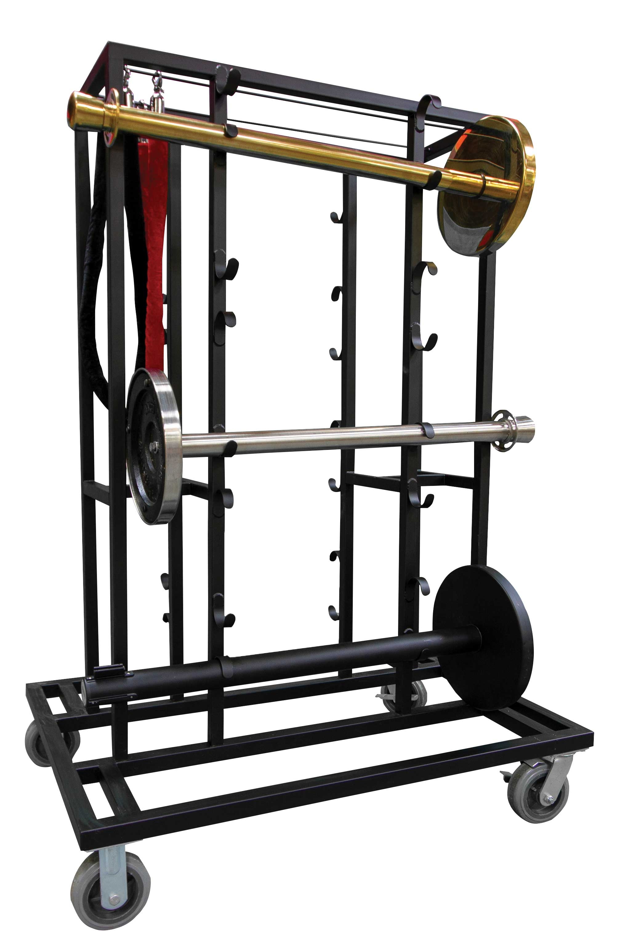 Aarco Form-A-Line (TM) Black Steel Crowd Control Transport Cart, 47 1/2 x 33 1/2 x 67 1/2 inch