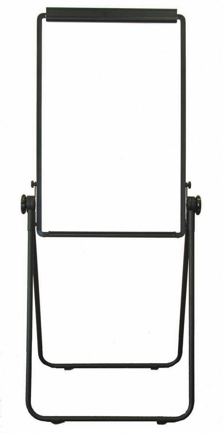 Aarco Lightweight Black Aluminum Base Portable Whiteboard Flip Fold Easel