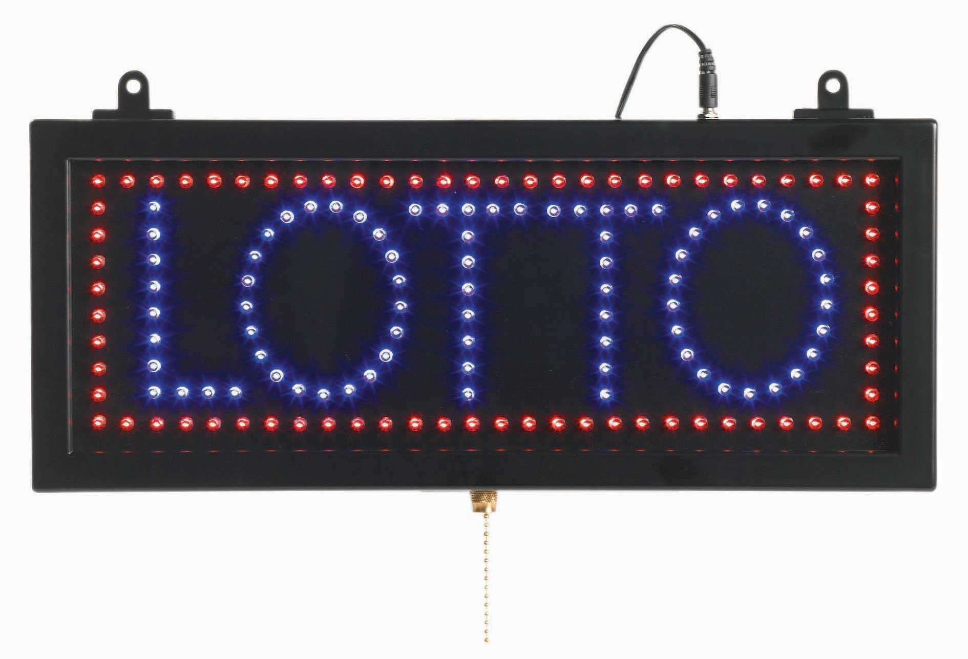Aarco Black High Visibility Small Lotto LED Sign, 6 3/4 x 16 1/8 inch