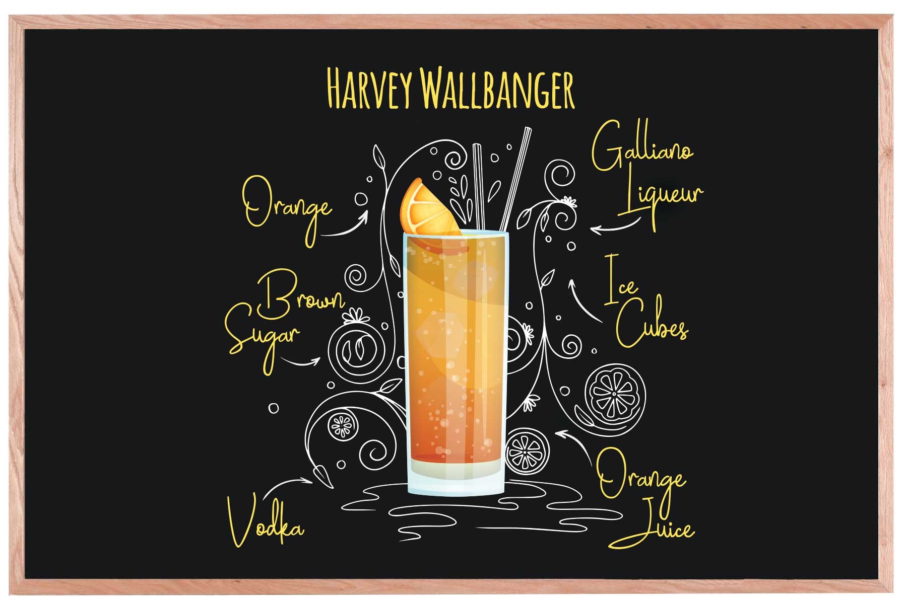 Aarco Black Chalk Board with Solid Red Oak Frame, 48 x 72 inch