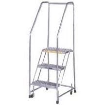 Ballymore Tough Aluminum Ladder with Spring Loaded Caster - 7 Step, 30 x 49 inch.