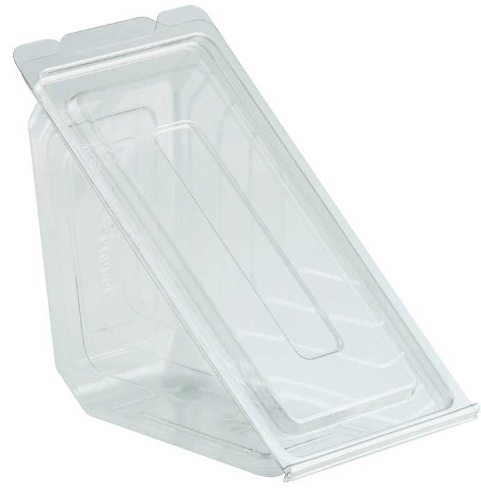 Anchor Packaging DeliView RPET Clear Hinged Sandwich Wedge, 6.63 x 3.56 x 3.52 inch -- 250 per case
