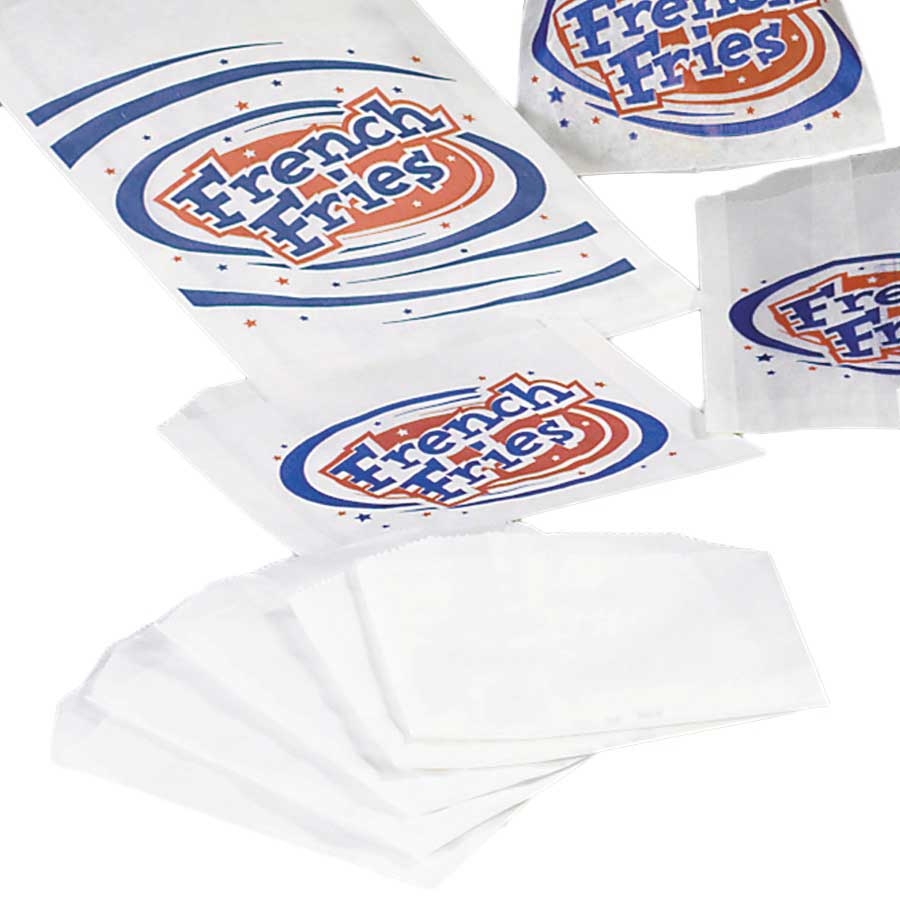Brown Paper Goods Paper White Plain French Fry Bag, 5.5 x 1 x 8 inch -- 5000 per case