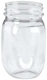 WNA Comet Reserv PETE Clear Mason Jar, 16 Ounce -- 64 per case