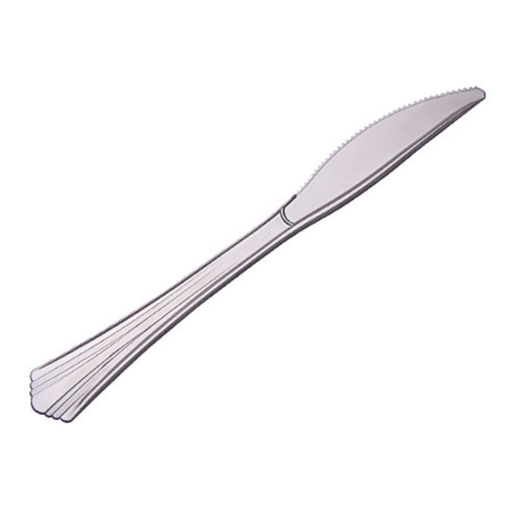 WNA Reflections Heavy Duty Silver Polystyrene Knife, 7.5 inch -- 600 per case