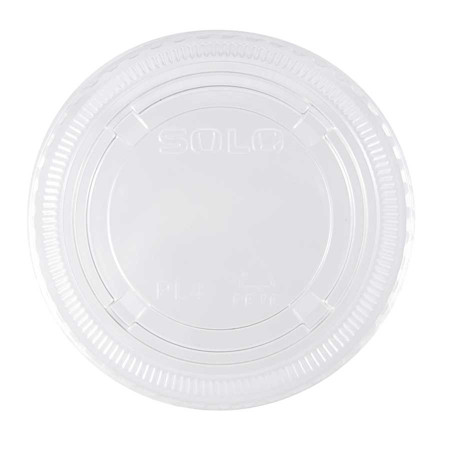 Solo Ultra Clear PET No Straw Slot Lid for 4 Ounce Souffle Cup -- 2500 per case